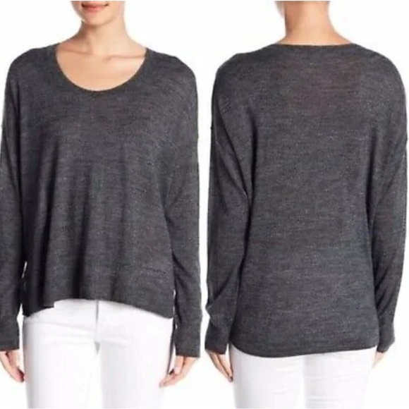 Madewell Southstar Wool Blend Pullover Sweater Knit Heather Ebony Size Medium - Picture 2 of 5